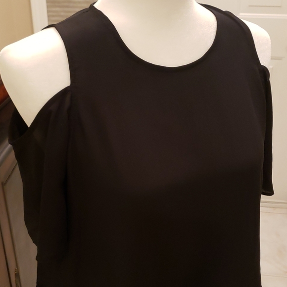 Madewell Black Cold Shoulder Top Size XS - Picture 4 of 8